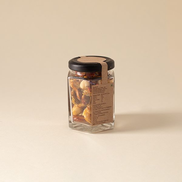salted, caramel mixture of hazelnuts, cashews, almonds and pistachios sprinkled with edible dried flowers 90g