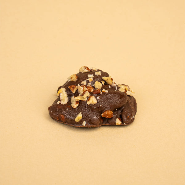 Toasted pecans enrobed in milk chocolate with a tinge of sea salt