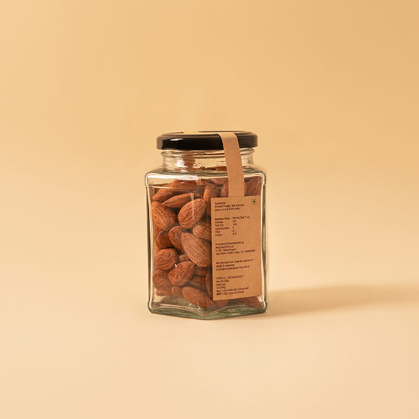 savoury, crunchy, Californian almonds flavored with beautiful undertones of hickory wood