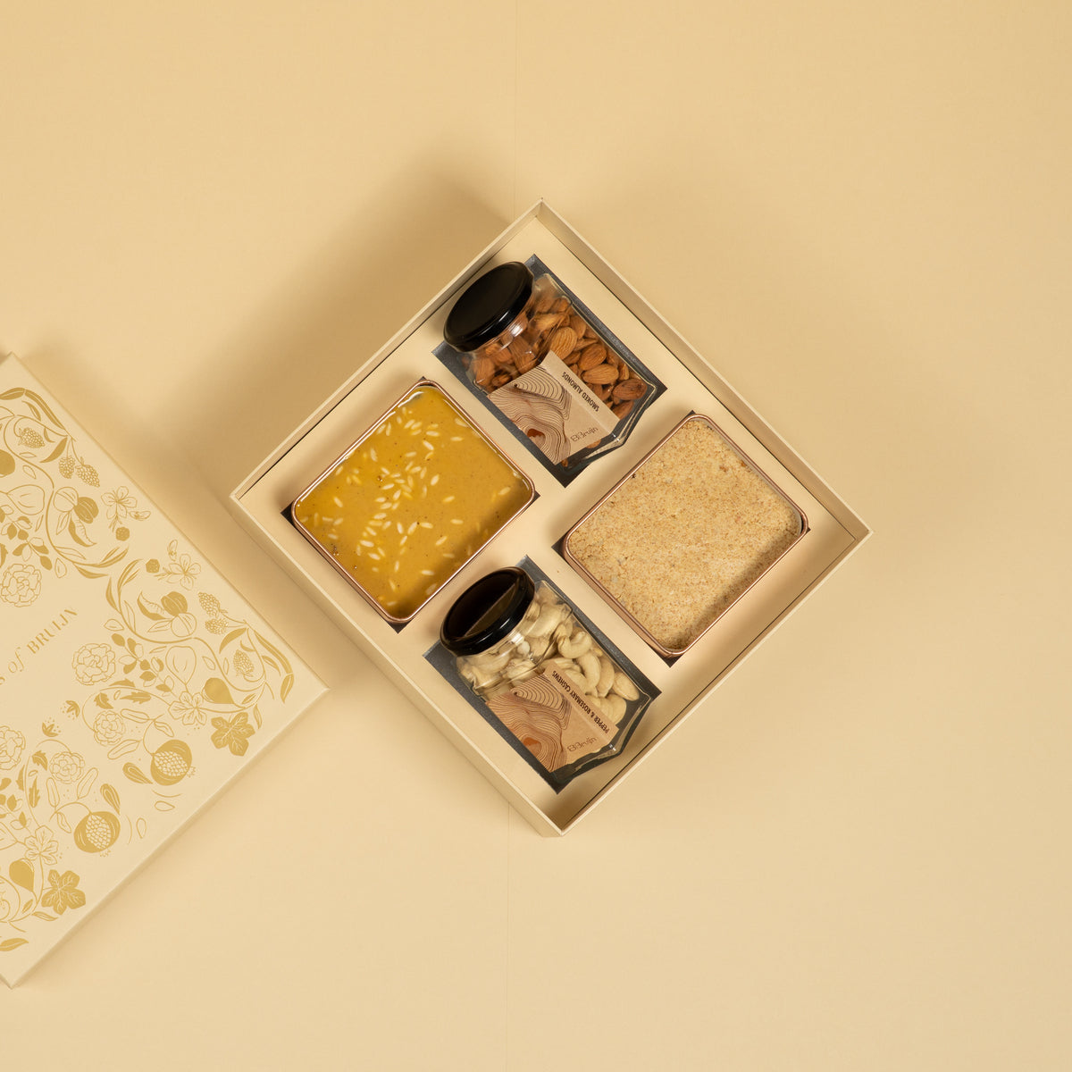 A complete gift box that houses our popular tin Specials along with two large-pack sized savoury nuts.