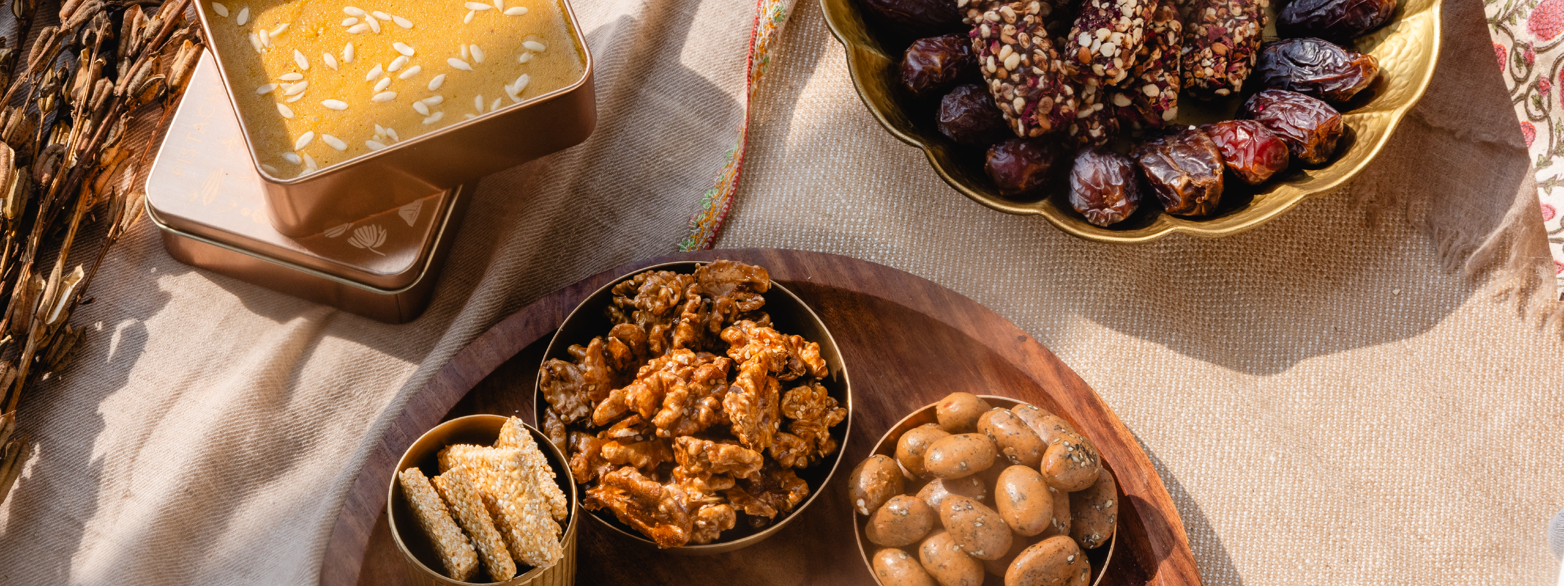 All winter delights like jaggery, dates, walnuts, sesame, almonds and peanuts