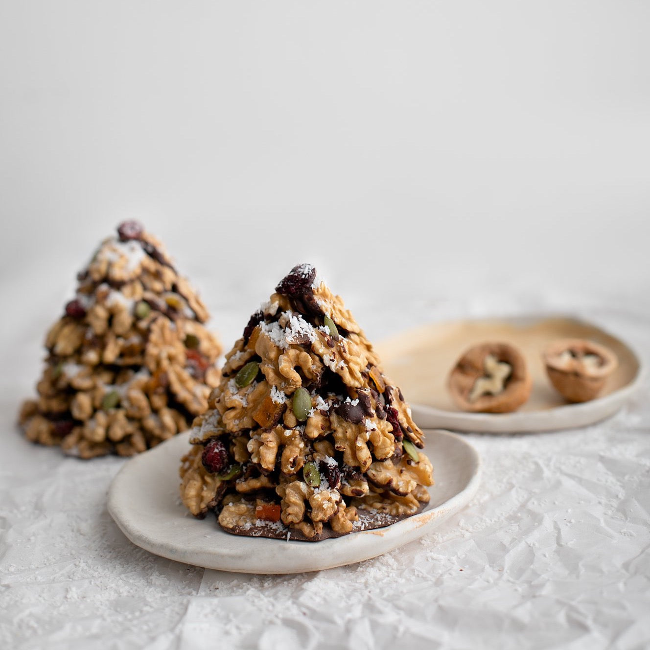 Edible Christmas Tree with dried fruits and chocolate