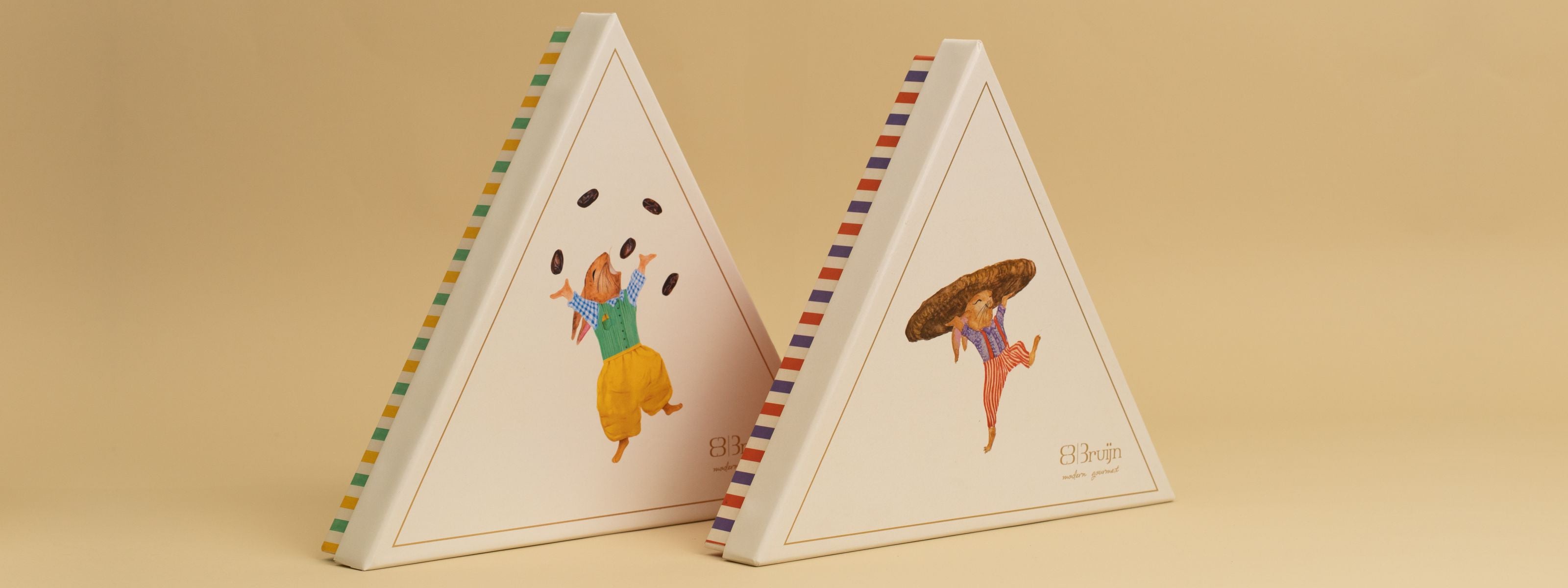 New triangle shaped birth boxes that hold individually wrapped dried fruits