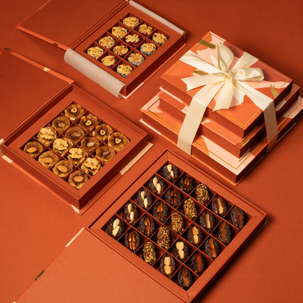 Bundle of joy | Opulent box + Candid Box + Dual Box | Dates | Macadamias | Pecans | Figs | Walnuts