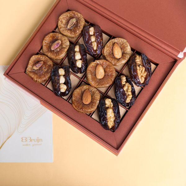 Box of assorted dried fruits and nuts 