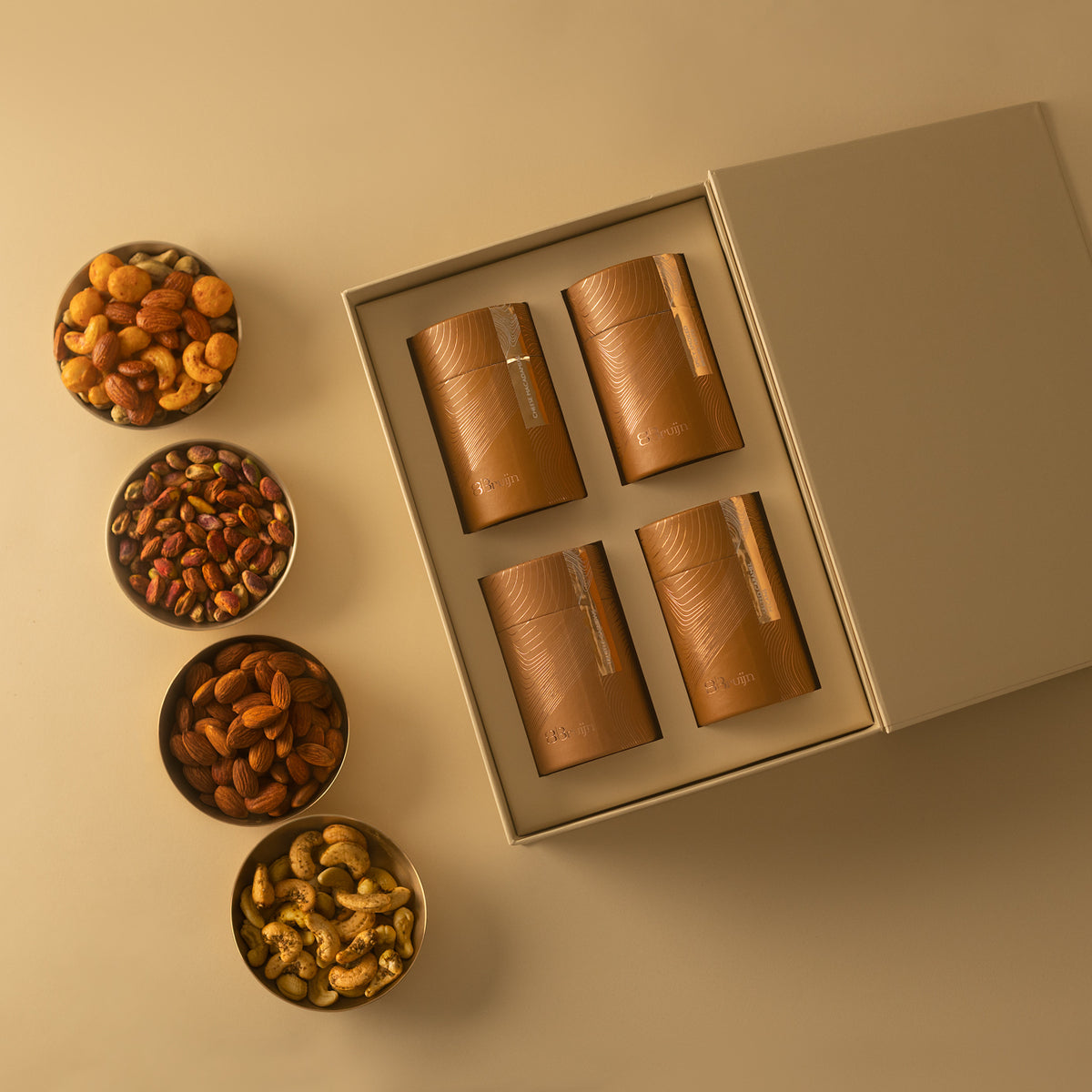 Royal box of 4 Sweet or savoury nuts. Gifting. 