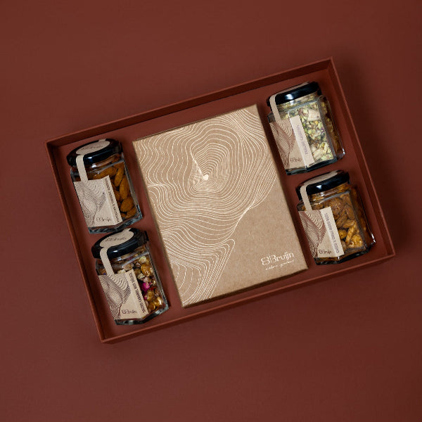Exquisite box with dried fruits and nuts