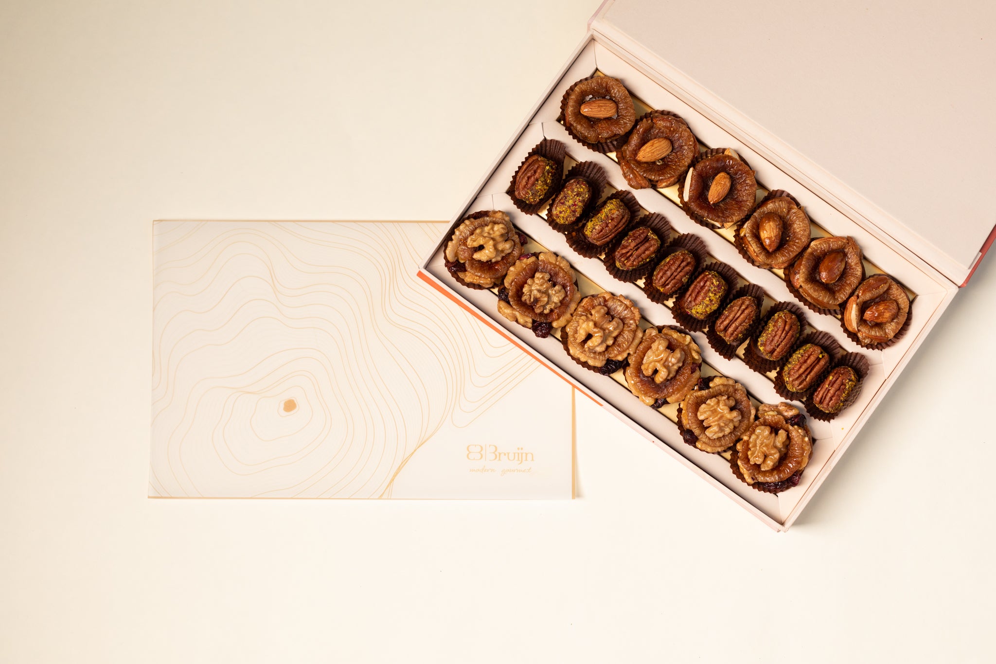 Regal box with assorted figs & pecan wholes great for weddings and engagements