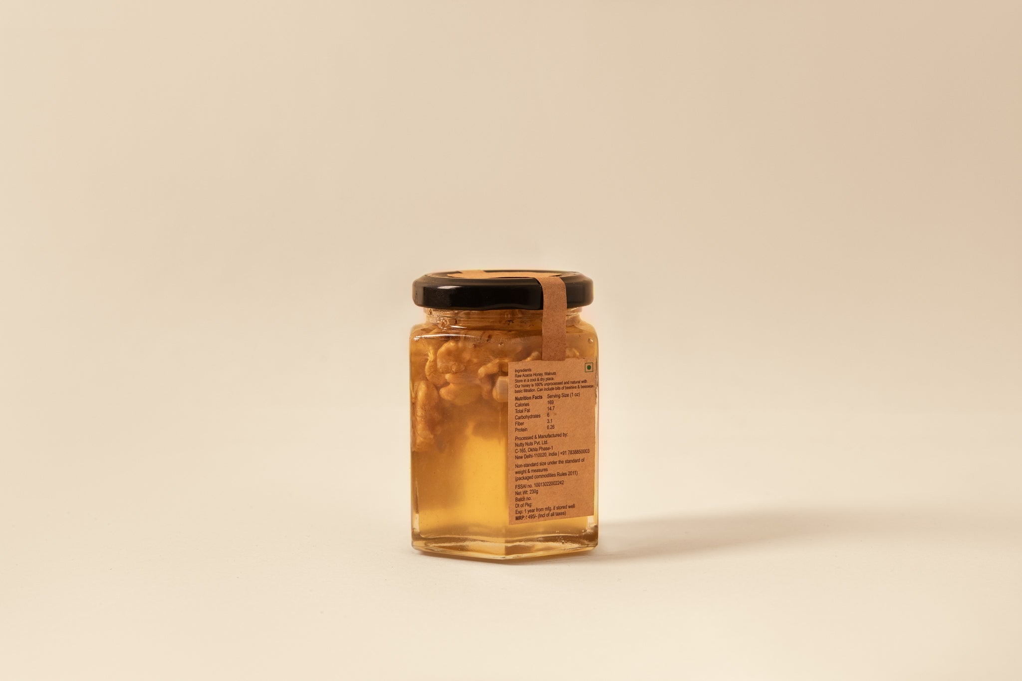 Raw Acacia honey and walnuts from Kashmir